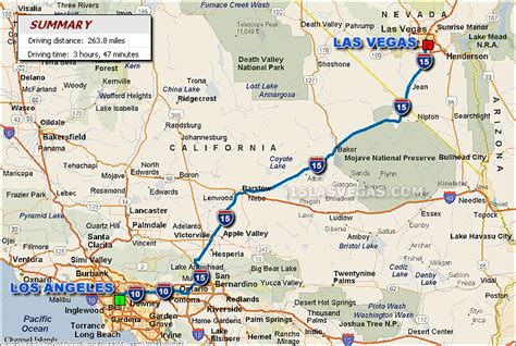 las vegas to los angeles distance.